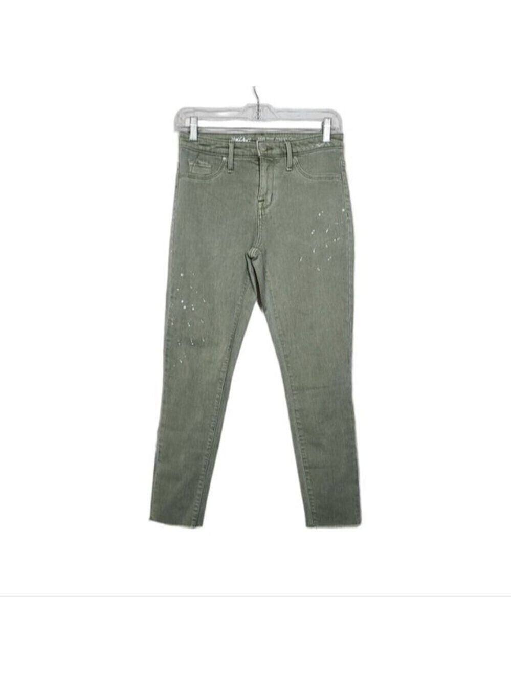 Mossimo High Rise Jegging Crop Green White Paint Splatter Jeans 2/26R